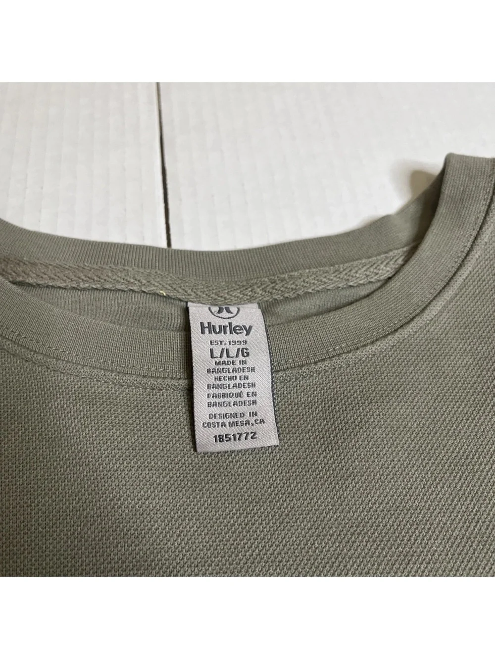 Hurley Men's Olive Green Crewneck Sweatshirt